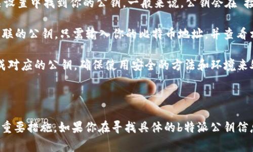 b特派公钥通常是与比特币或其他加密货币相关的公钥。具体的获取方式取决于你想要使用的服务或平台。以下是一些找到或生成公钥的方法：

1. **钱包软件**：如果你使用的是比特币钱包（如Electrum、Exodus或其他钱包），你可以在钱包界面的相关设置中找到你的公钥。一般来说，公钥会在“接收”或“账户”部分显示。

2. **区块链浏览器**：你可以通过区块链浏览器（如Blockchair、Blockchain.info等）来查找与特定地址相关联的公钥。只需输入你的比特币地址，并查看相关的信息。

3. **生成公钥**：如果你使用的是一个私钥，可以使用不同的加密库（如Bitcoinlib、Pybitcointools等）来生成对应的公钥。确保使用安全的方法和环境来处理你的私钥。

4. **API服务**：某些加密货币管理平台提供API，通过API可以访问用户的钱包信息，包括公钥。

请注意，公钥是公开的，可以与他人分享，而私钥则必须妥善保管，不应透露给任何人。这是保障你资产安全的重要措施。如果你在寻找具体的b特派公钥信息，请确认你是在合适的上下文中，并且了解相关安全注意事项。如果有任何具体问题，请告知，我会尽力帮助！