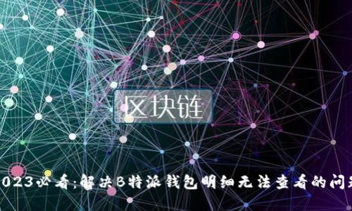 2023必看：解决B特派钱包明细无法查看的问题
